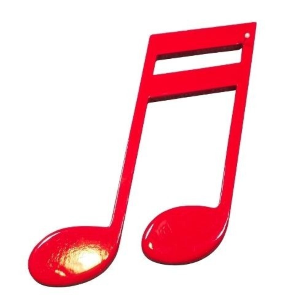 Red‎ Musical Sixteenth Note Wall Decor Glossy Double Note Studio Art 9"x6"